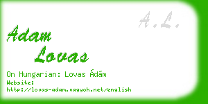 adam lovas business card